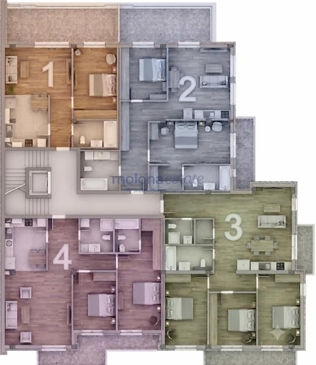 Apartament cu 2 camere, 54 mp utili + Terasă 19,2 mp ,Ansamblu Rezidențial 
