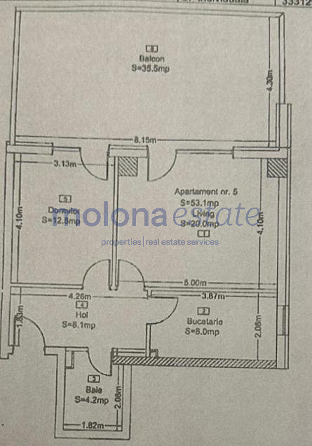 Apartament de vânzare 2, decomandate, 53 mp + terasă de 35 mp