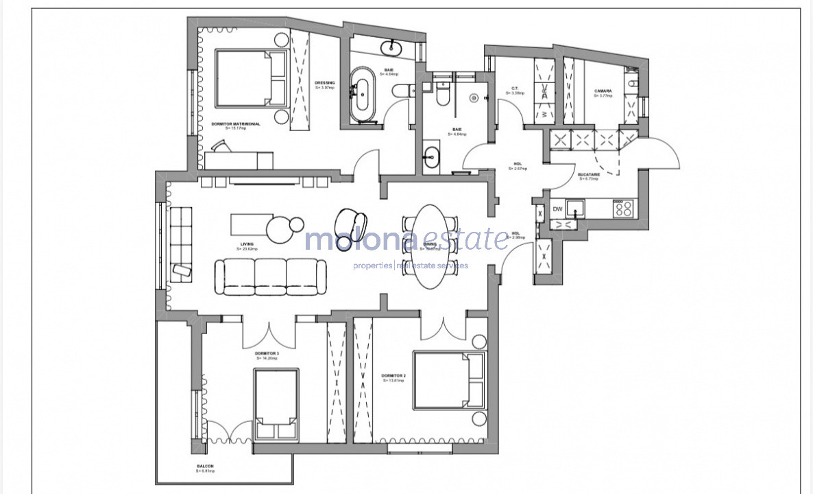 4 camere, 112 mp utili , Ultracentral Bd. Carol,  Lift,  Design interior inclus