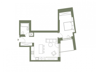 Apartament cu 2 camere de vanzare, zona semicentrala, finisat!